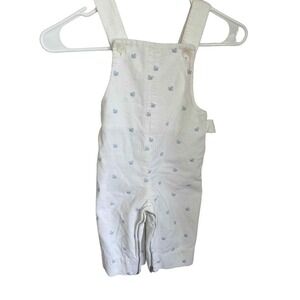 Vintage Merry‎ Mites White Blue Ducks Cordoroy Overalls Size 2